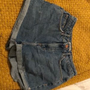 High rise jean shorts